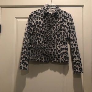 MOSCHINO VINTAGE HEART BLAZER very very rare! Size-8 Italian-42 Black/White
